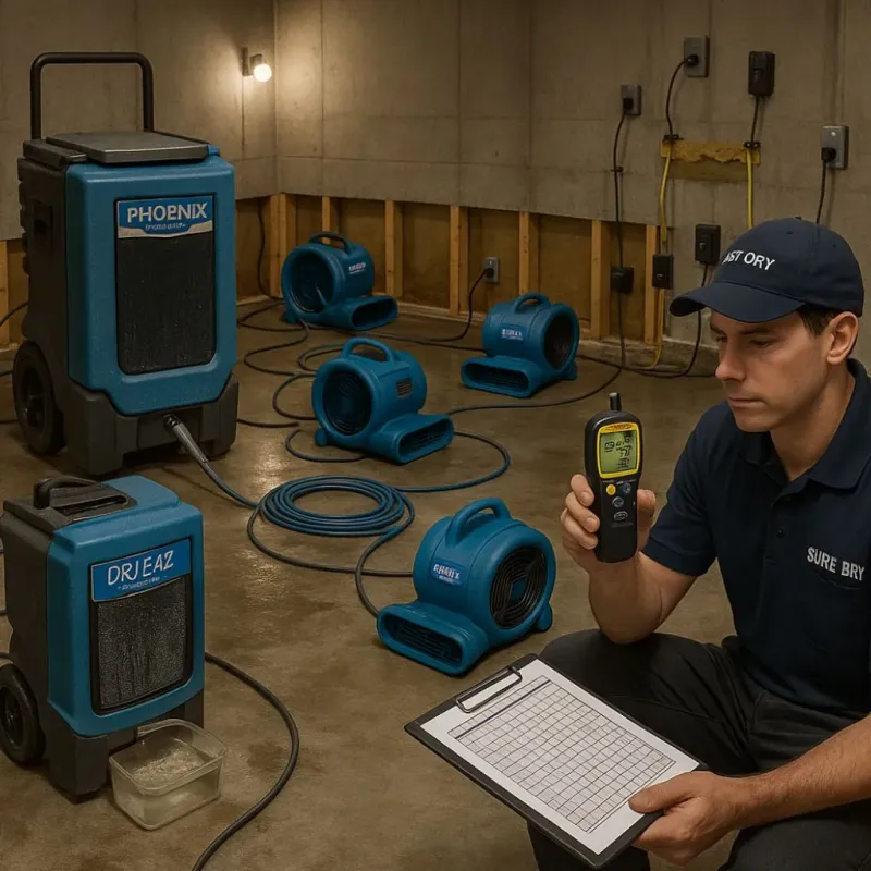 Structural Drying and Dehumidification process in Gray County, KS